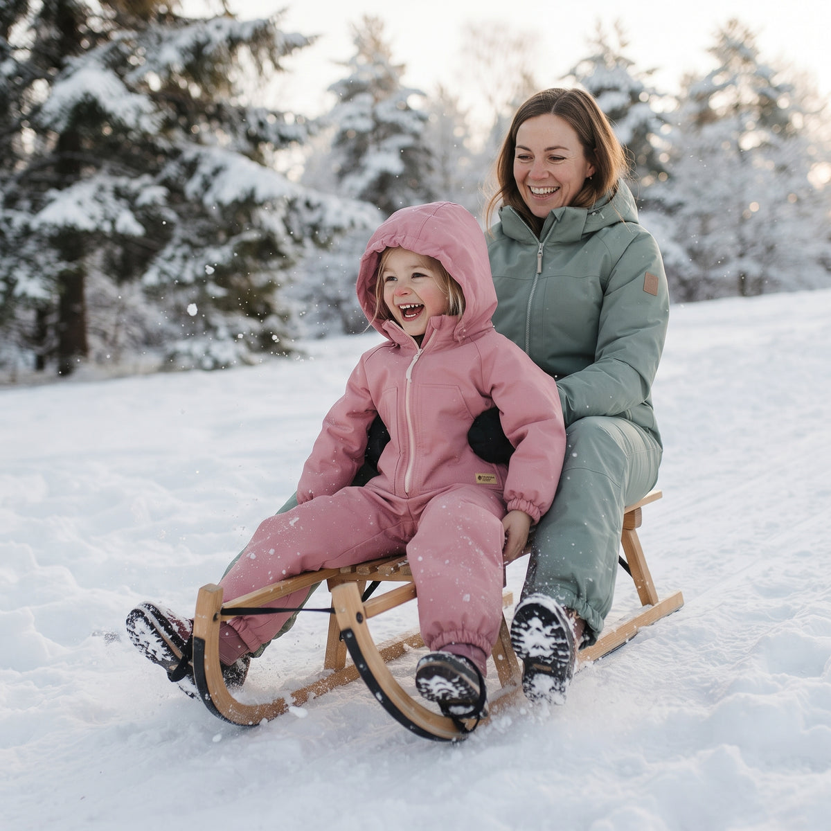 Monkey Mum® Kinder winter-softshelloverall met teddyvoering - Roze schaapje - maat 98/104, 110/116