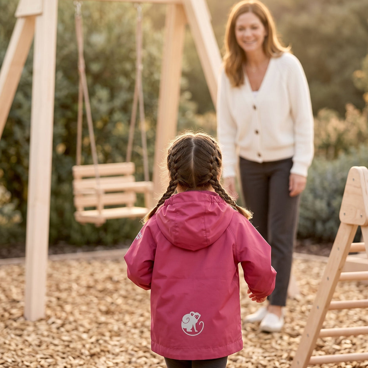 Monkey Mum® Windjack met raglanmouwen - Bordeaux