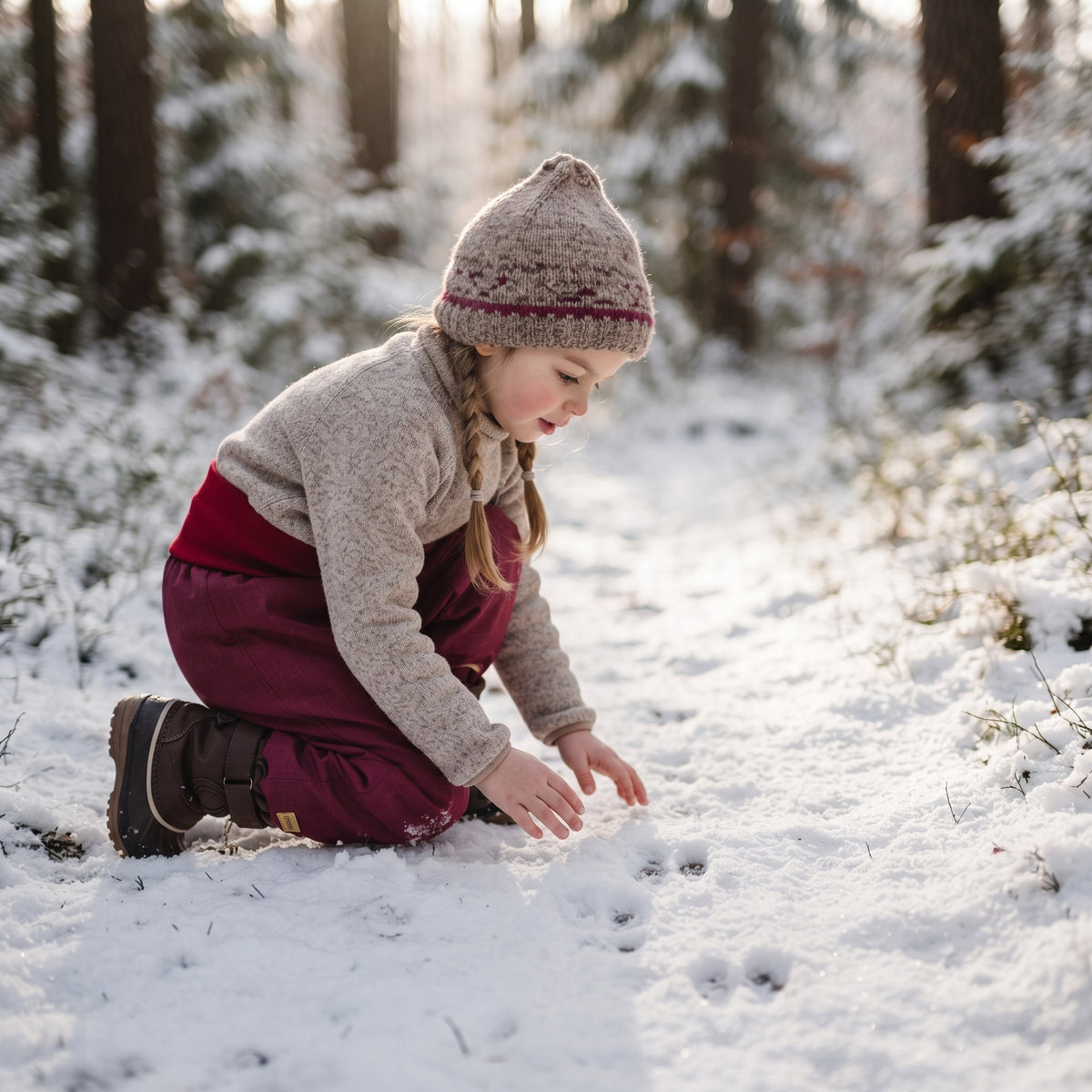 Meegroeiende kinder-winter-softshellbroek met teddyfleece Monkey Mum® - Bordeaux Roodkapje