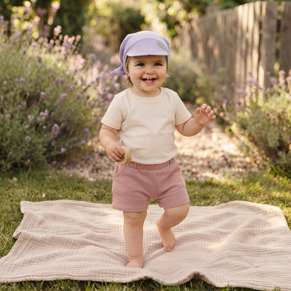 Mousseline sjaaltje met klep Monkey Mum® - Viooltje