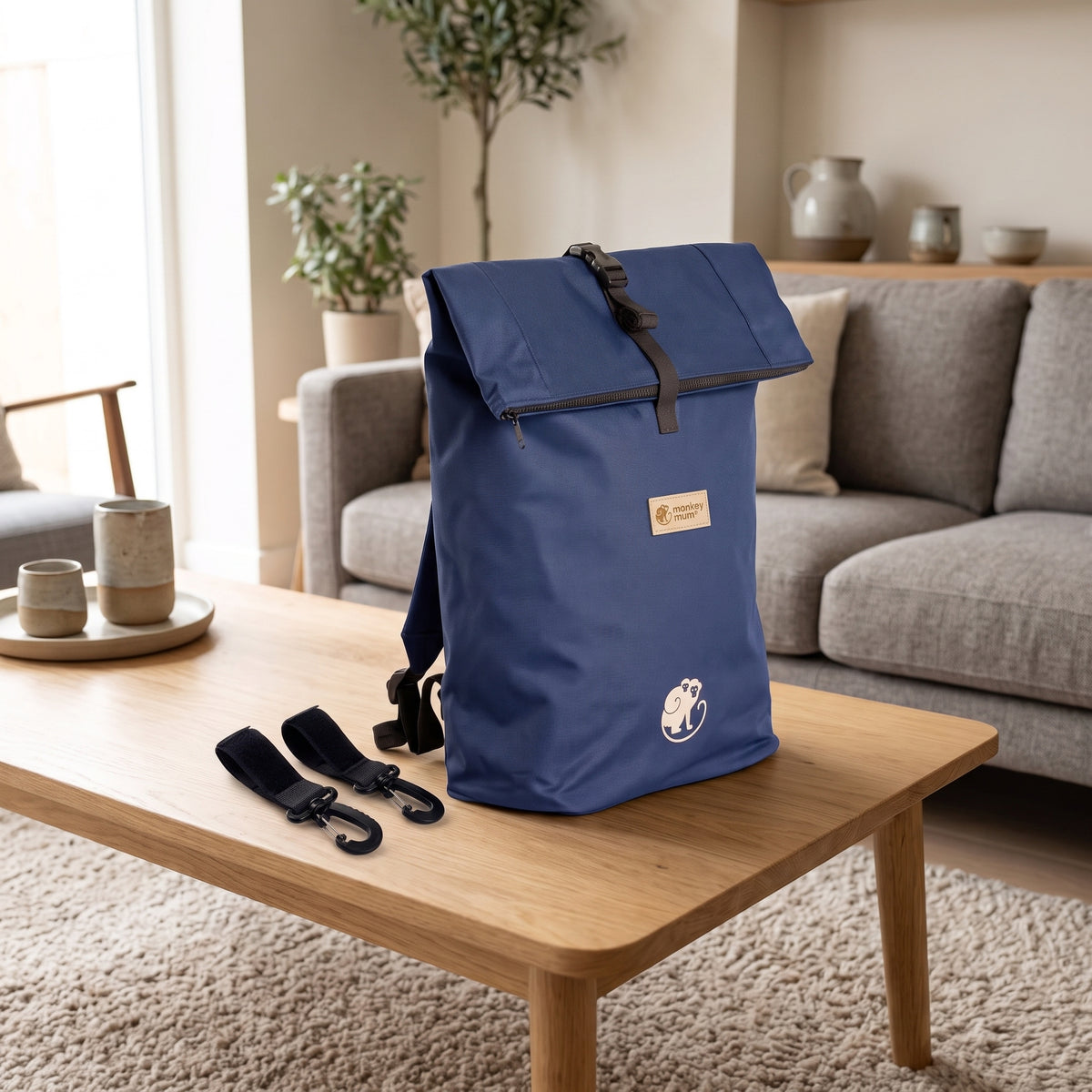 Monkey Mum® Geïntegreerde keperstof-rugzak voor draagzak Carrie - Marineblauw