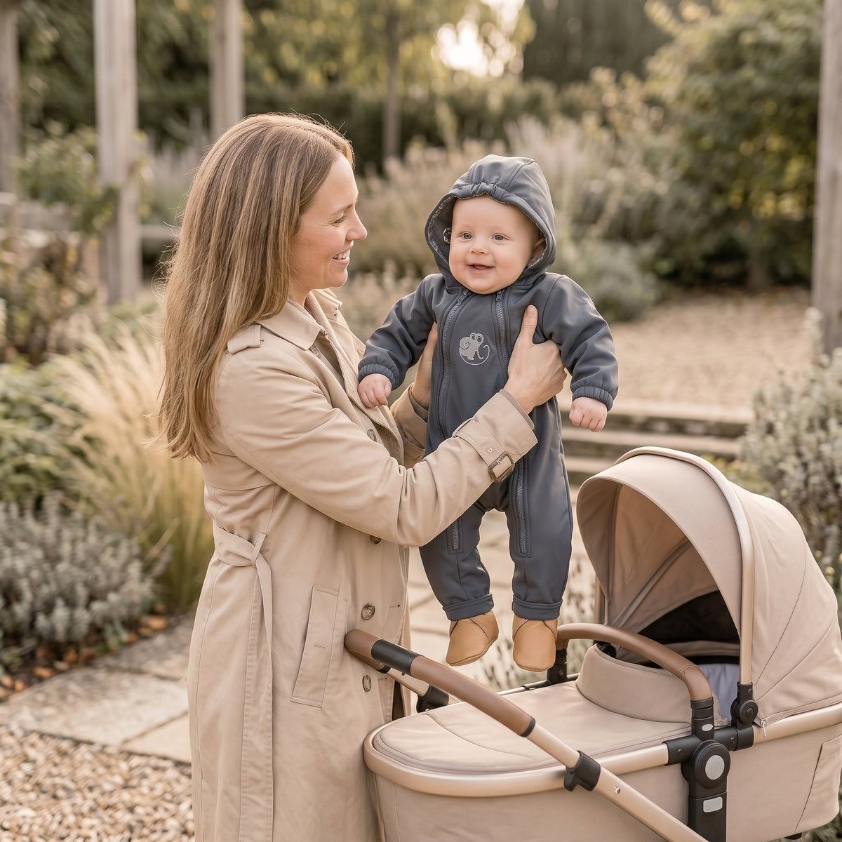 Monkey Mum® Softshelloverall met membraan – Mysterieus uitstapje - maat 62/68, 74/80