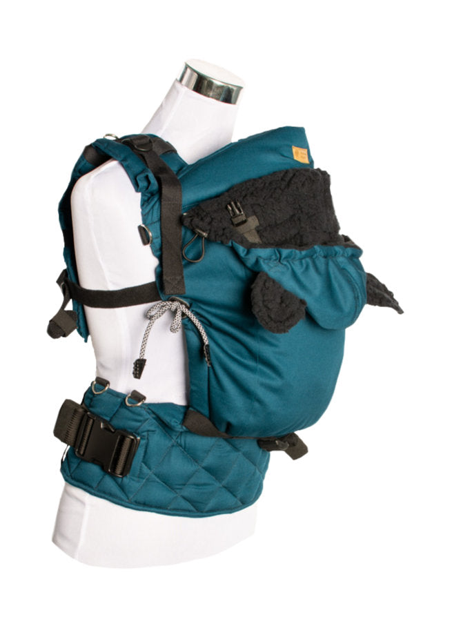 Monkey Mum® Gevoerde capuchon voor de Carrie-draagzak - Azuurblauw water