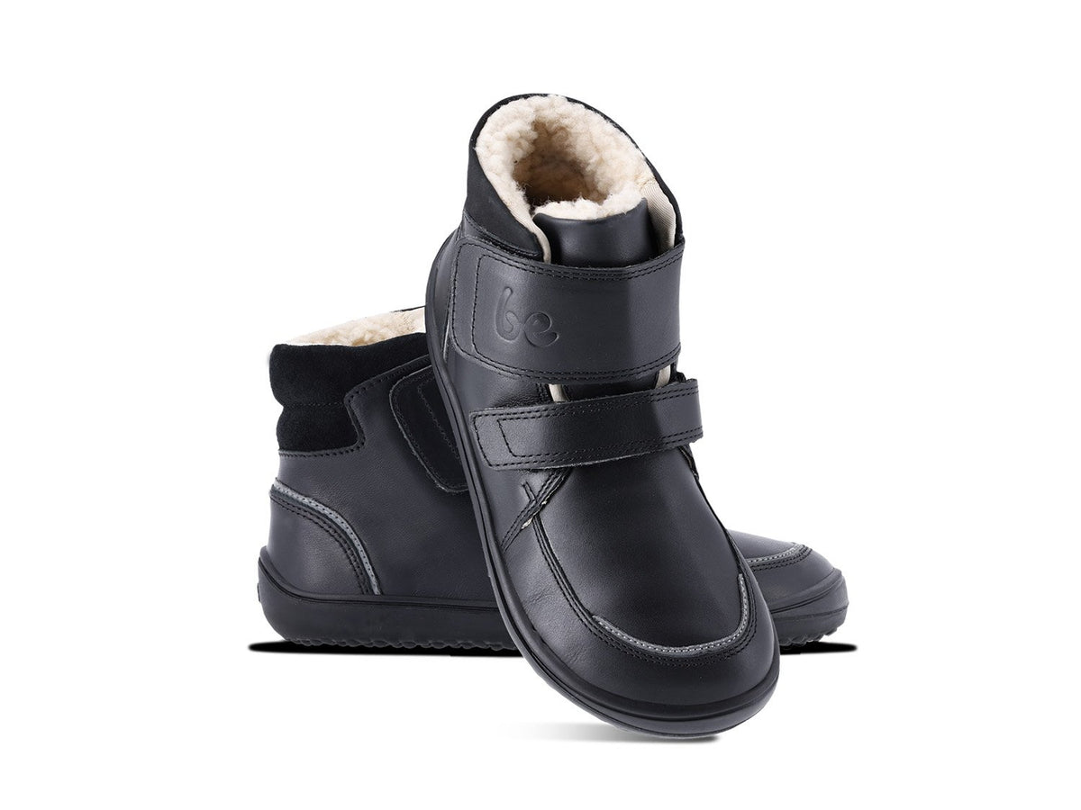 Be Lenka Winterschoenen voor kinderen op blote voeten Panda 2.0 - geheel zwart