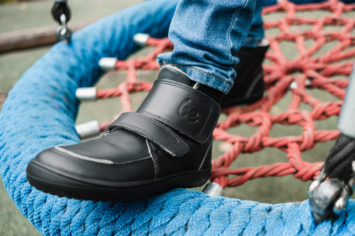 Be Lenka Winterschoenen voor kinderen op blote voeten Panda 2.0 - geheel zwart