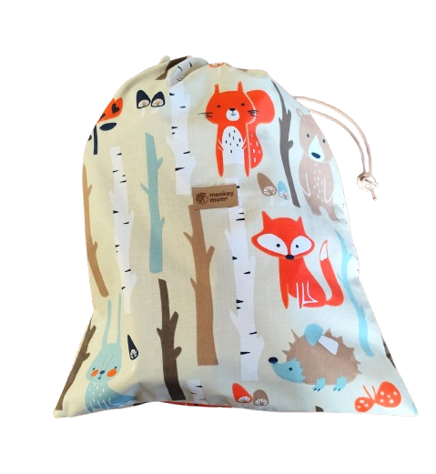 Stoffen zak Monkey Mum® - Dieren in het bos