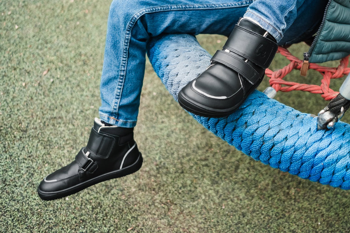 Be Lenka Winterschoenen voor kinderen op blote voeten Panda 2.0 - geheel zwart
