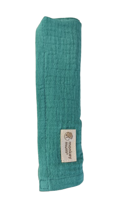 Mousseline luier Monkey Mum® - Donkergroen