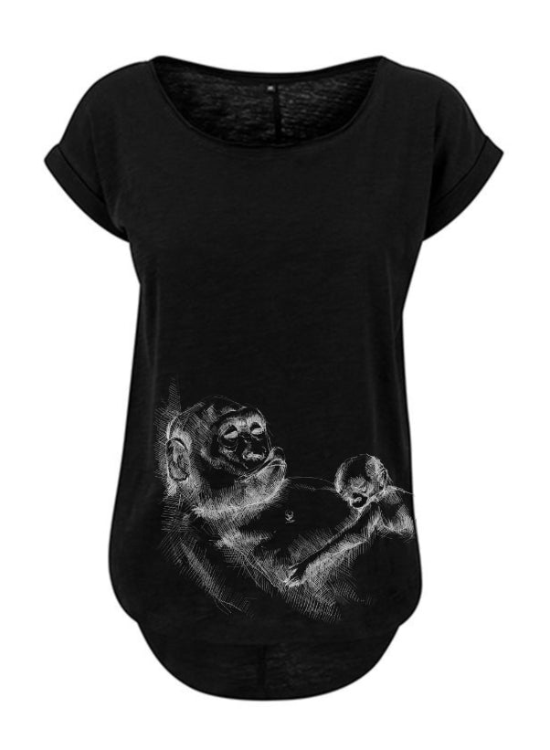 Borstvoedingsshirt Monkey Mum® zwart - aapje