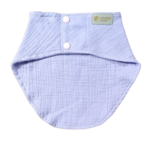 Mousseline slabbetje Monkey Mum® - Viooltje