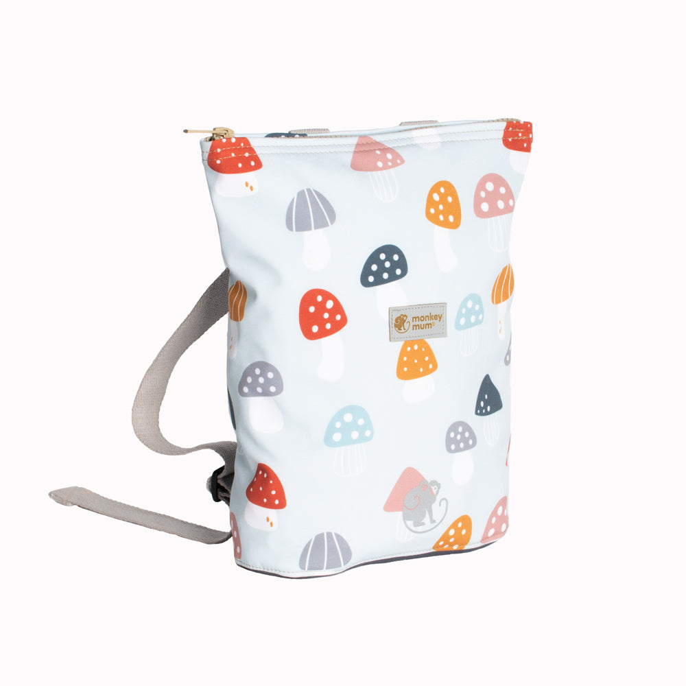 Kindersoftshellrugzakje Monkey Mum® - Veelkleurige vliegenzwammen