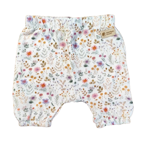 Mousseline shortje Monkey Mum® - Bloeiende weide
