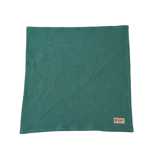 Mousseline luier Monkey Mum® - Donkergroen