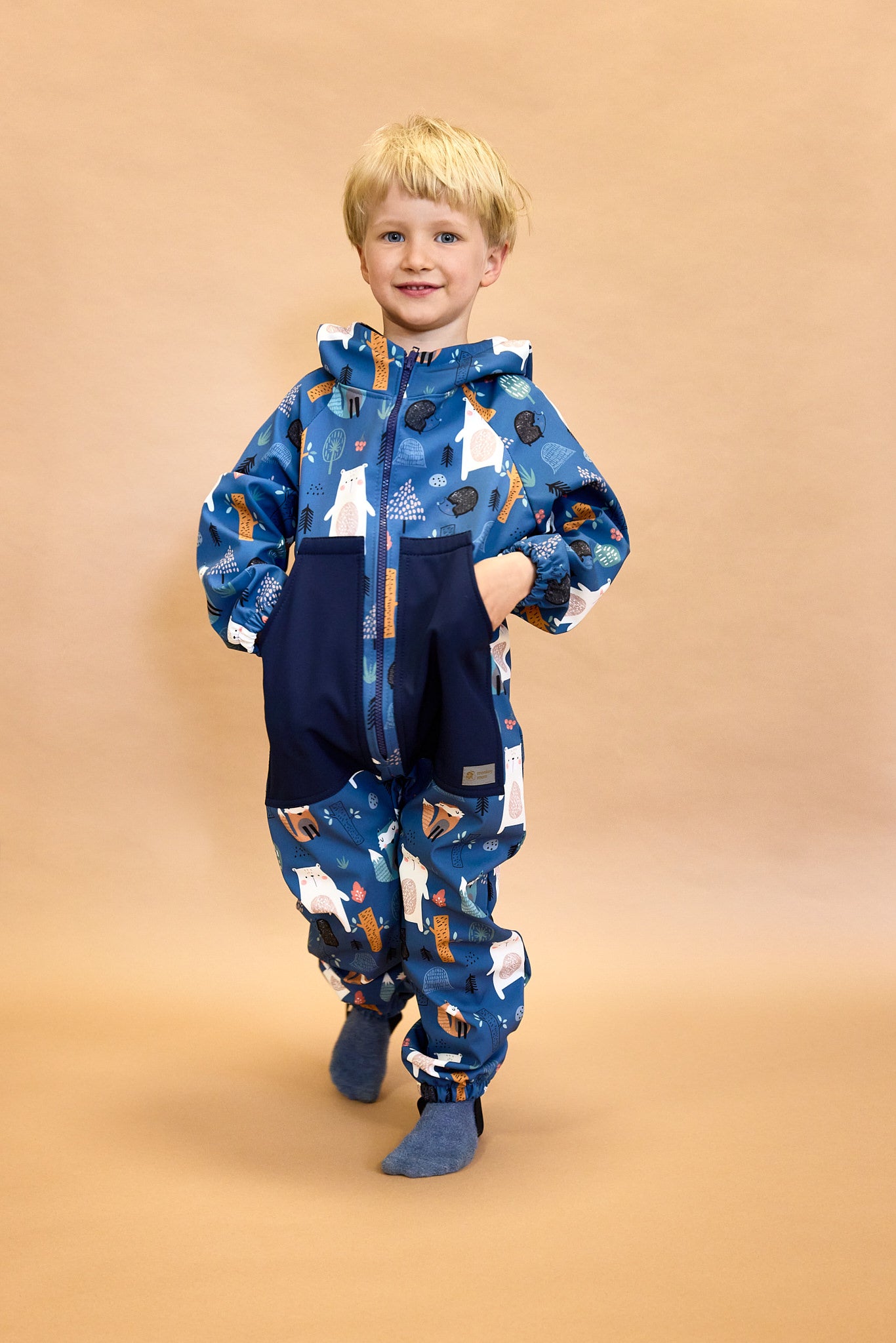 Monkey Mum® Kinder-winter-softshellpak met teddyfleece - Roze schaapje - maat 62/68, 74/80