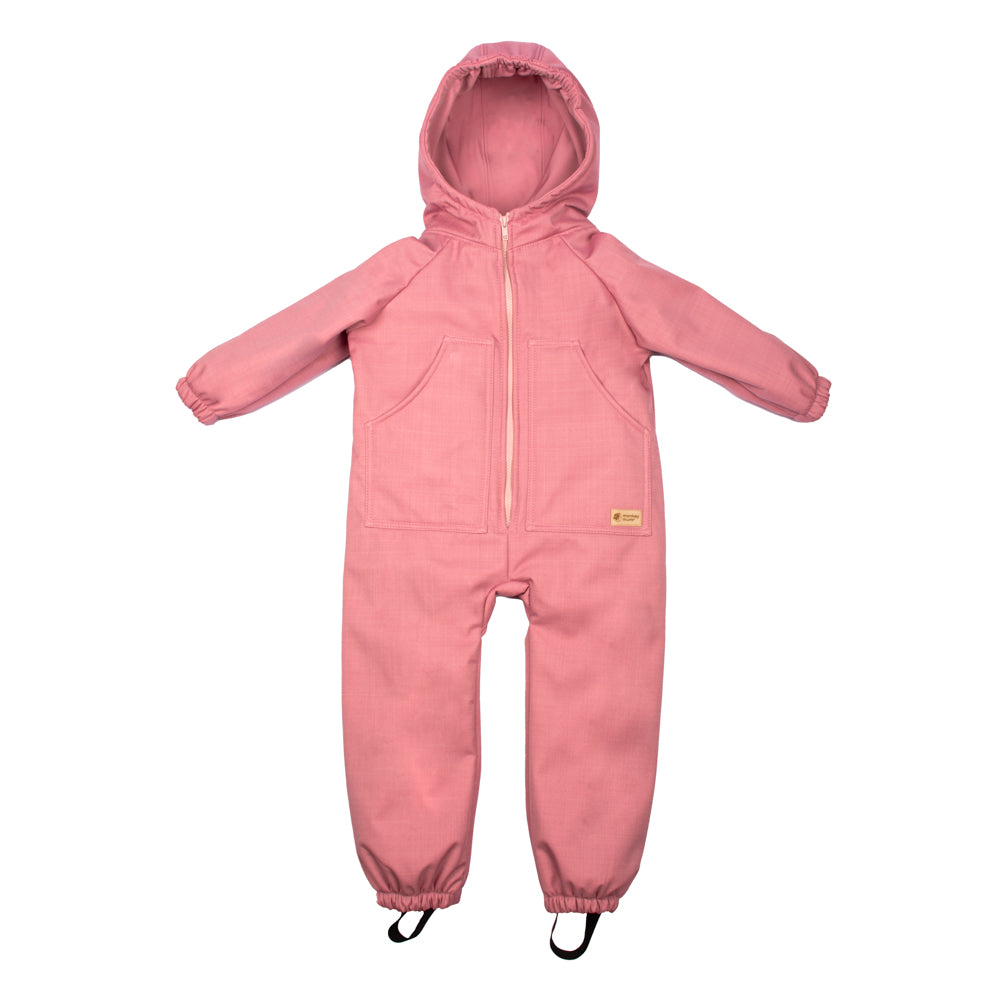 Monkey Mum® Kinder winter-softshelloverall met teddyvoering - Roze schaapje - maat 98/104, 110/116