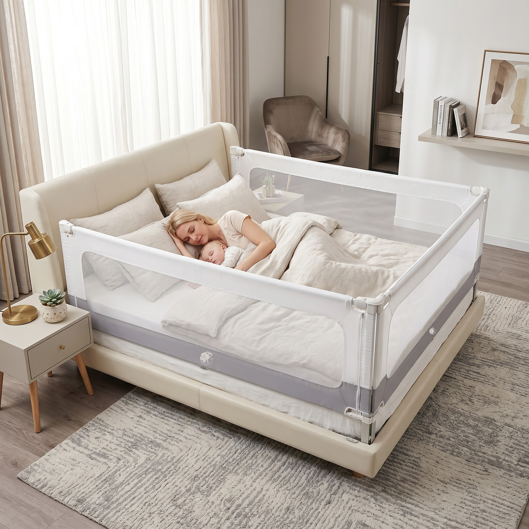 Bedhekje en box Monkey Mum® 2v1 Smart - uitgepakt