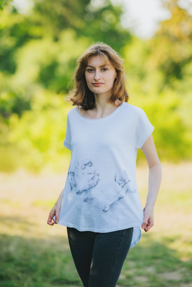 Borstvoedingsshirt Monkey Mum® wit - aapje