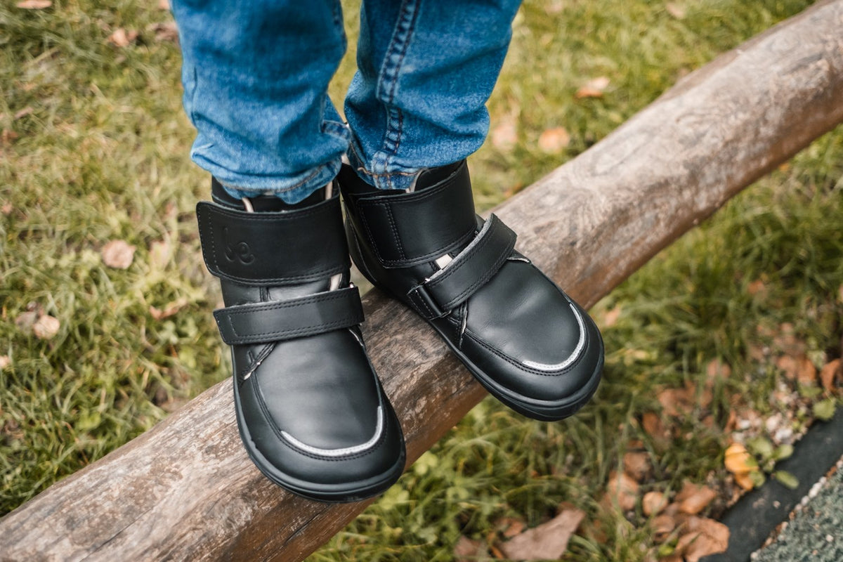 Be Lenka Winterschoenen voor kinderen op blote voeten Panda 2.0 - geheel zwart