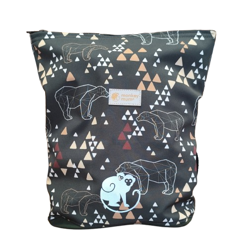 Kinder softshell rugzak Monkey Mum®  - Origami beer - Donkergroen