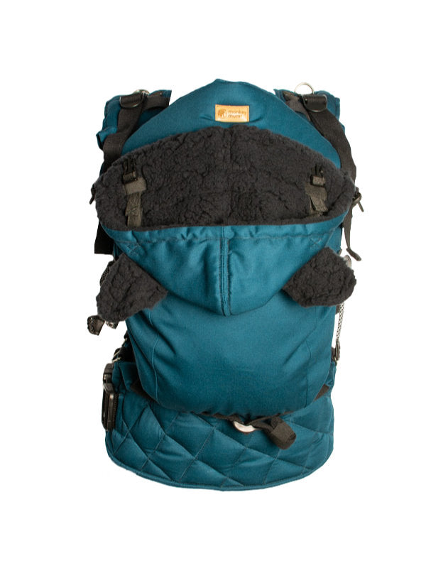 Monkey Mum® Gevoerde capuchon voor de Carrie-draagzak - Azuurblauw water