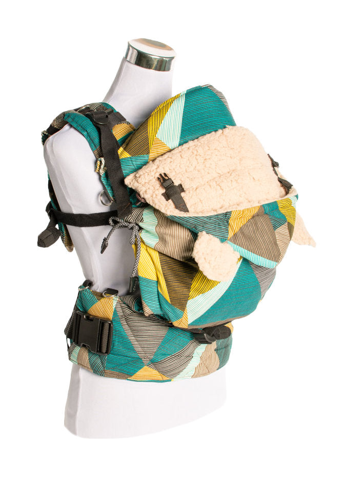 Monkey Mum® Gevoerde capuchon voor de Carrie-draagzak - Charmante geometrie