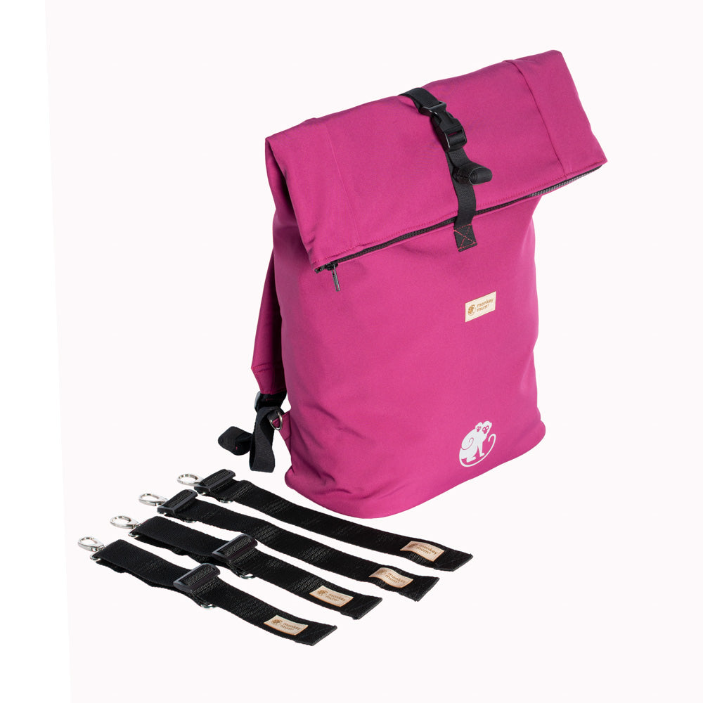 Monkey Mum® Geïntegreerde softshell-rugzak voor draagzak Carrie - Sappige framboos