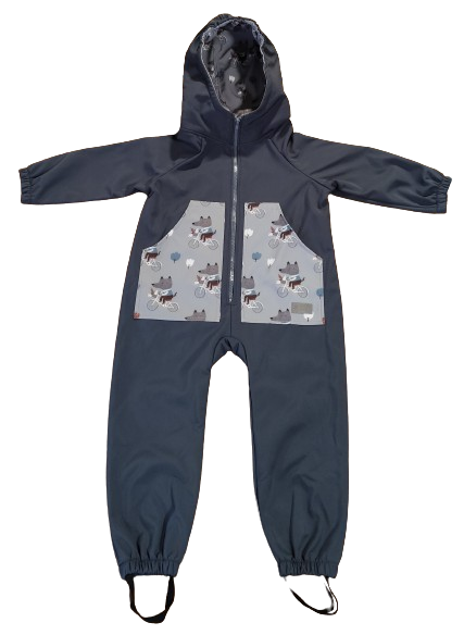 Monkey Mum® Softshelloverall met membraan – Mysterieus uitstapje - maat 98/104, 110/116